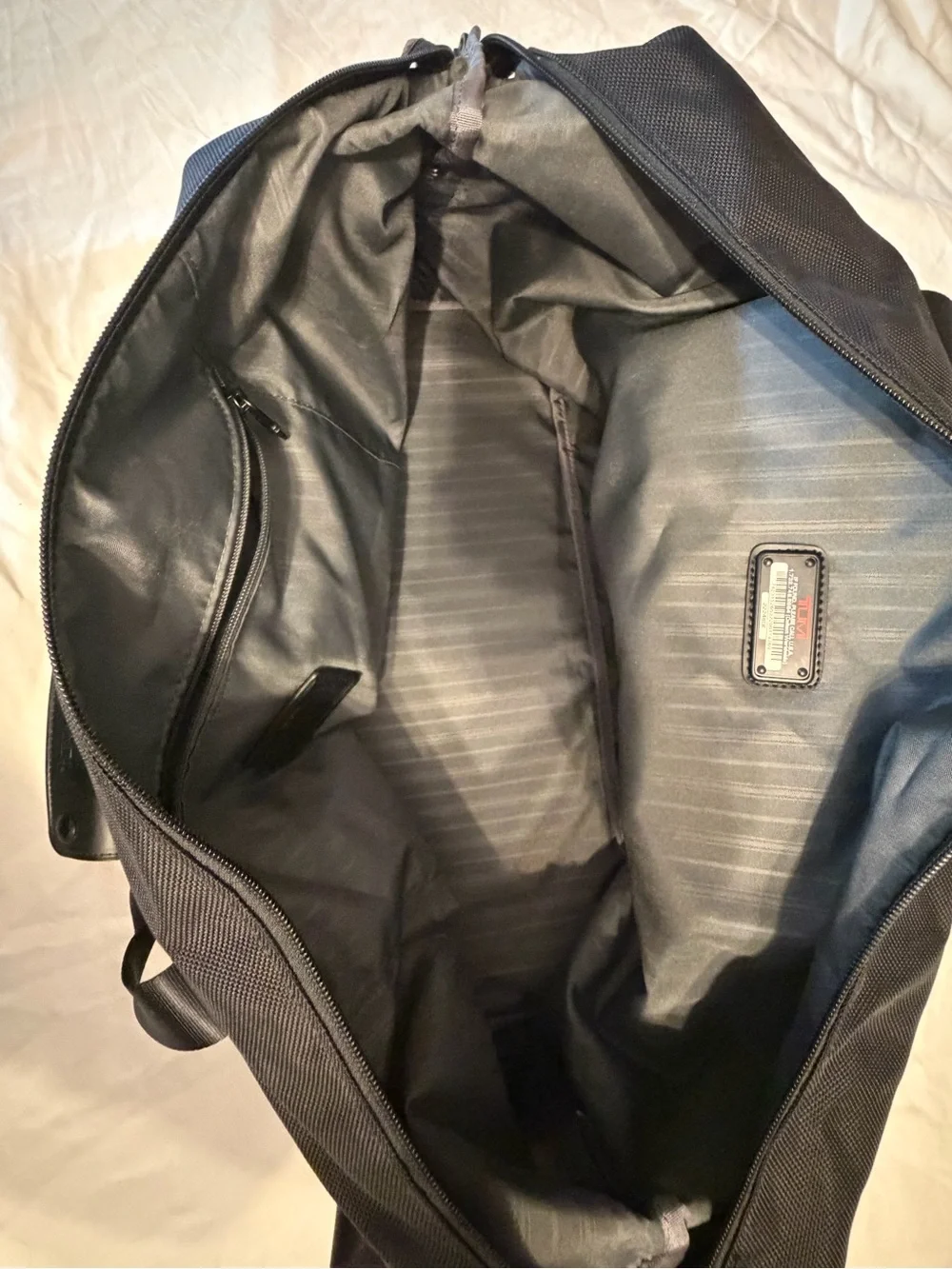 Tumi Black Travel Duffel with Leather Handle